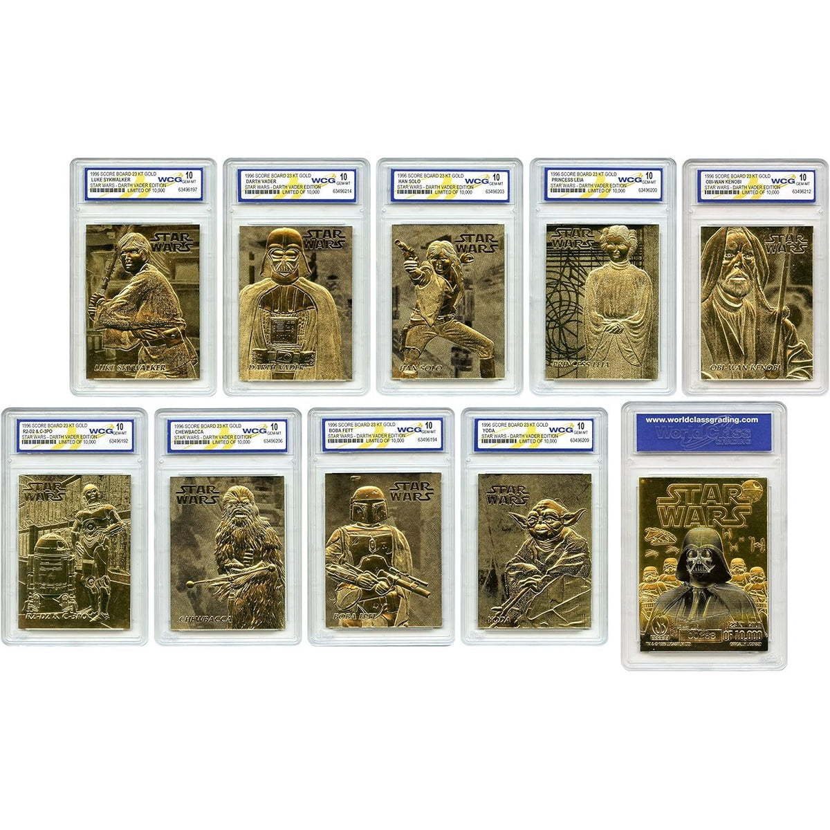 Complete Star Wars Limited Edition 23K Gold Card Set