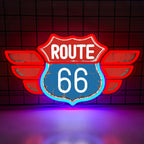 Route 66 LED Neon Sign Vintage Style Light Display