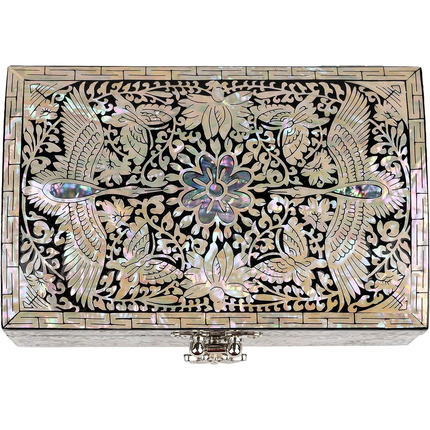 Handcrafted Mountain Mother of Pearl Trinket Box