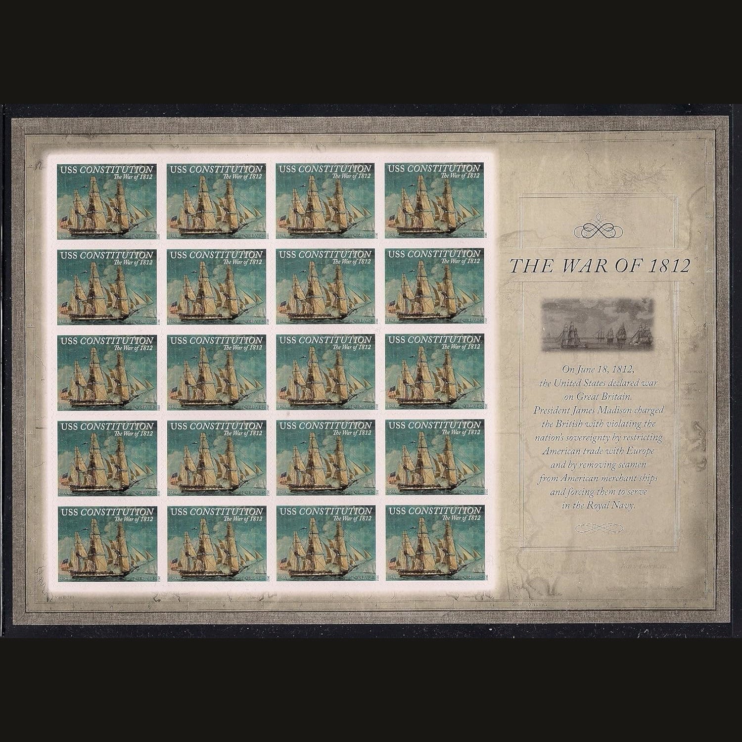 USS Constitution 1812 Commemorative Stamps Set