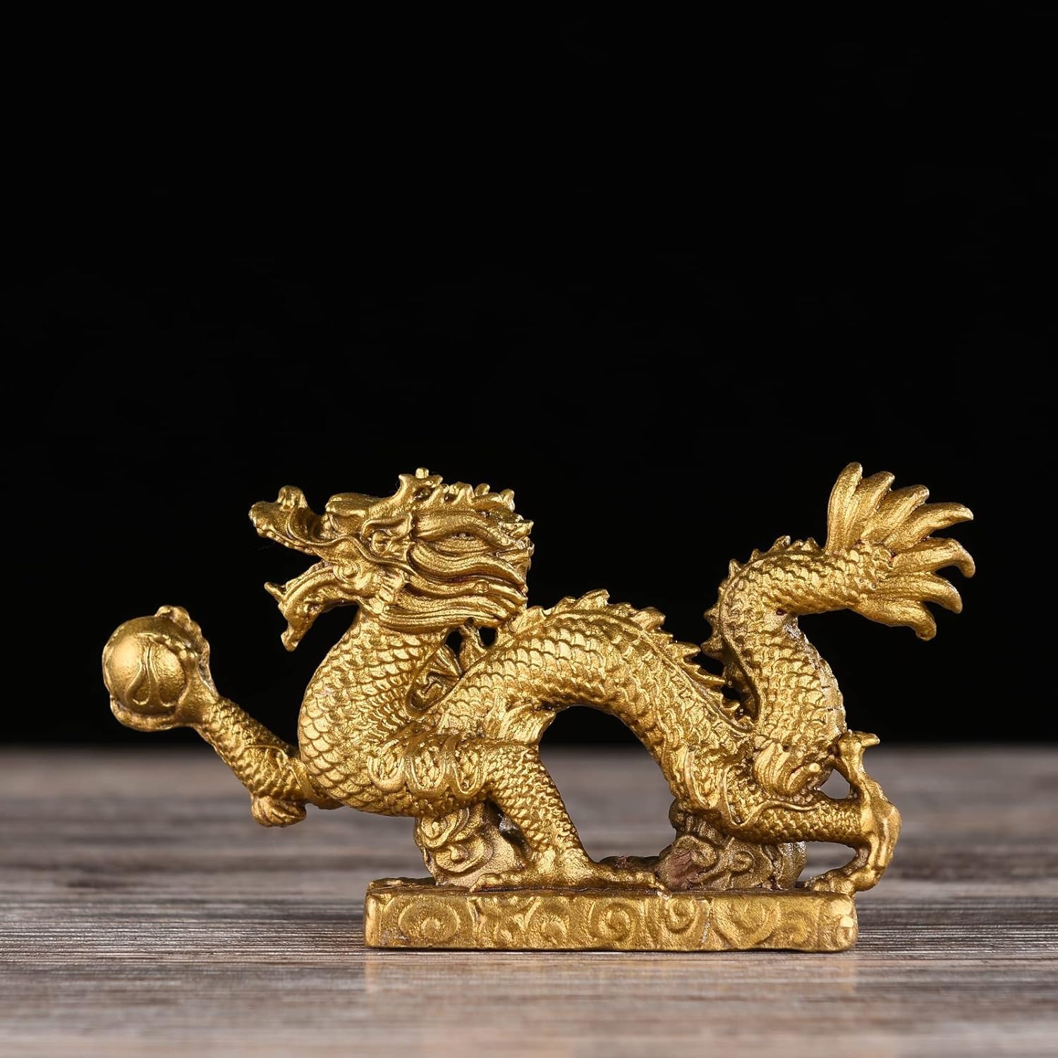 Handcrafted Brass Azure Dragon Figurine