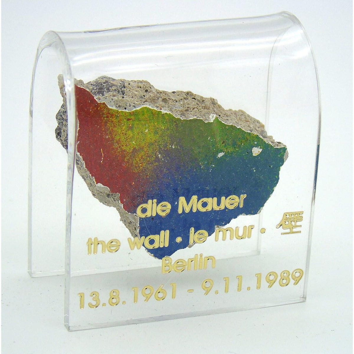 Historical Berlin Wall Fragment with Case