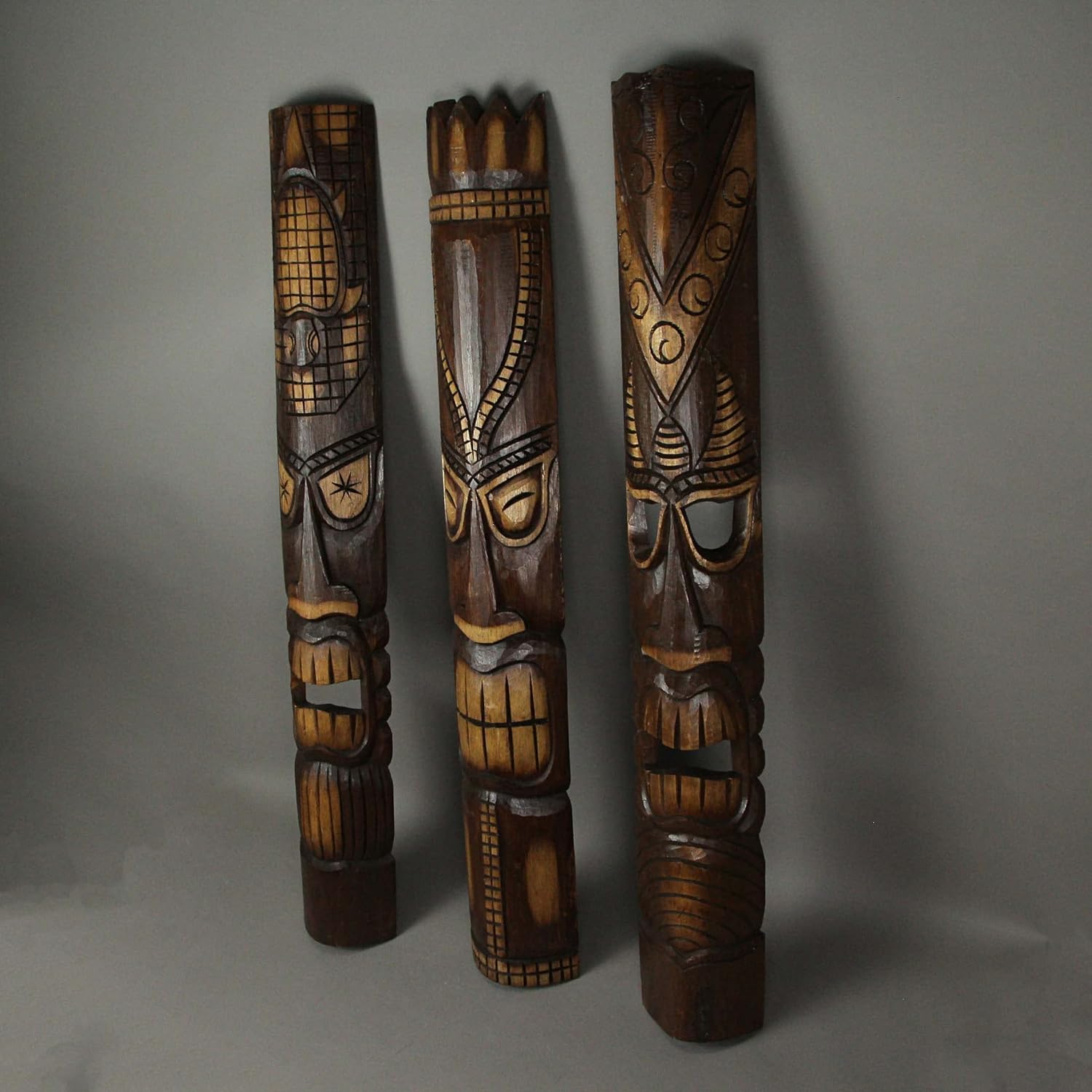 Set of 3 Polynesian Tiki Masks