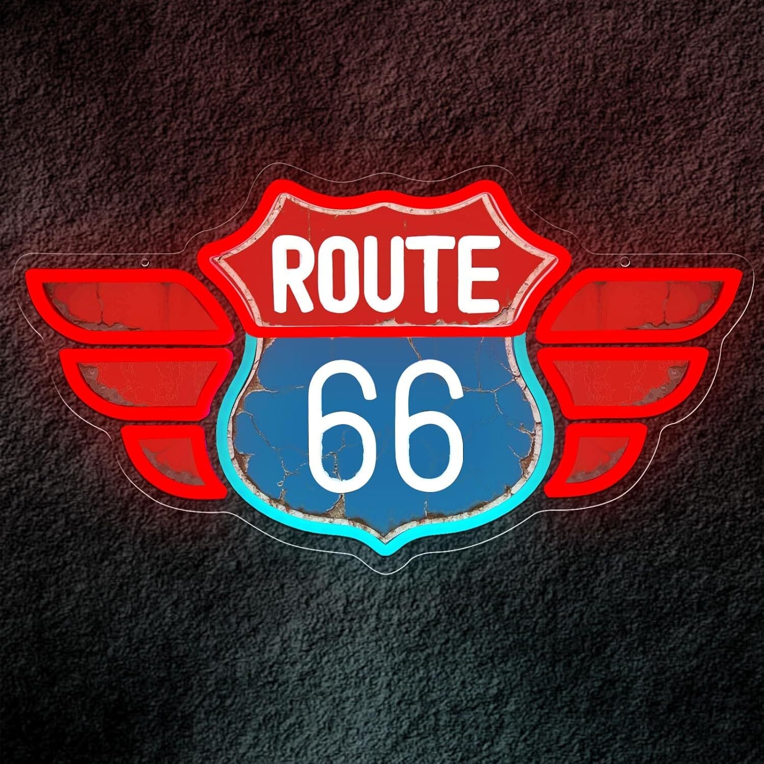 Route 66 LED Neon Sign Vintage Style Light Display