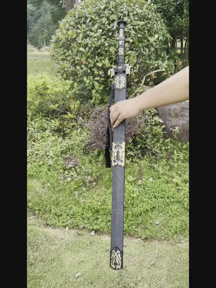 Handmade Han-Style Steel Sword with Scabbard