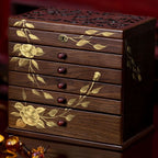 Hand-Painted Blossoms Vintage Jewelry Box