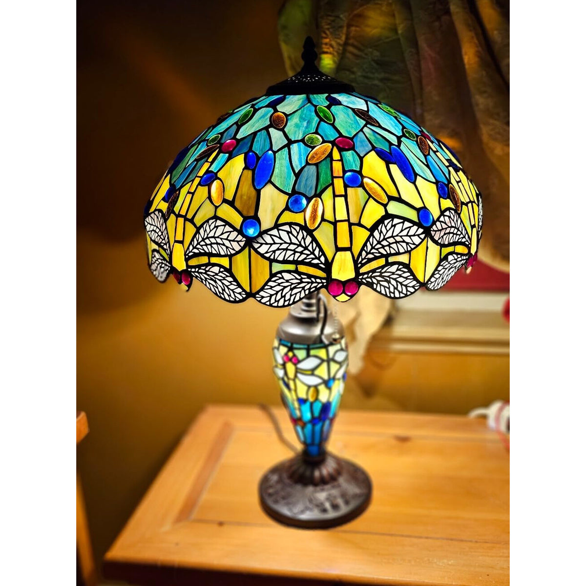 Dragonfly Stained Glass Table Lamp
