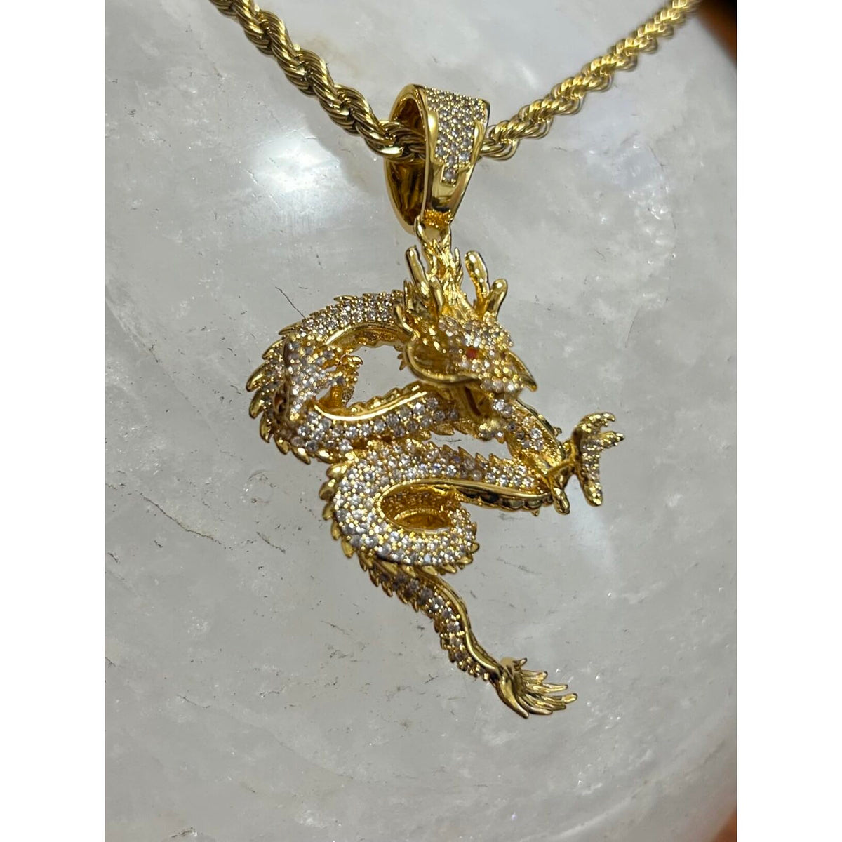 Dragon Pendant 18K Gold-Plated Necklace