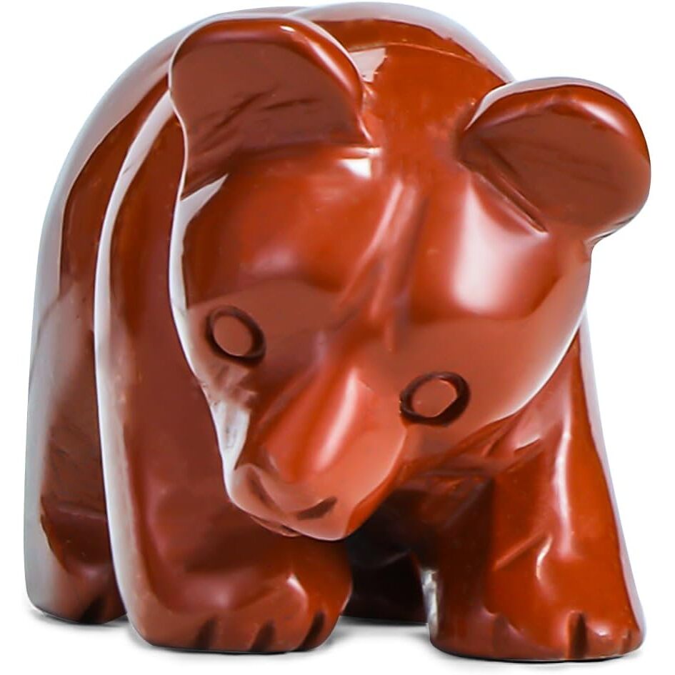 Red Jasper Bear Hand Carved Crystal
