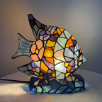 Tiffany Style Angelfish Stained Glass Table Lamp