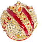 Enameled Royal Crown with Rhinestones Trinket Box