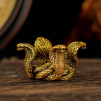 Solid Brass Mystical Four Snake Collectible