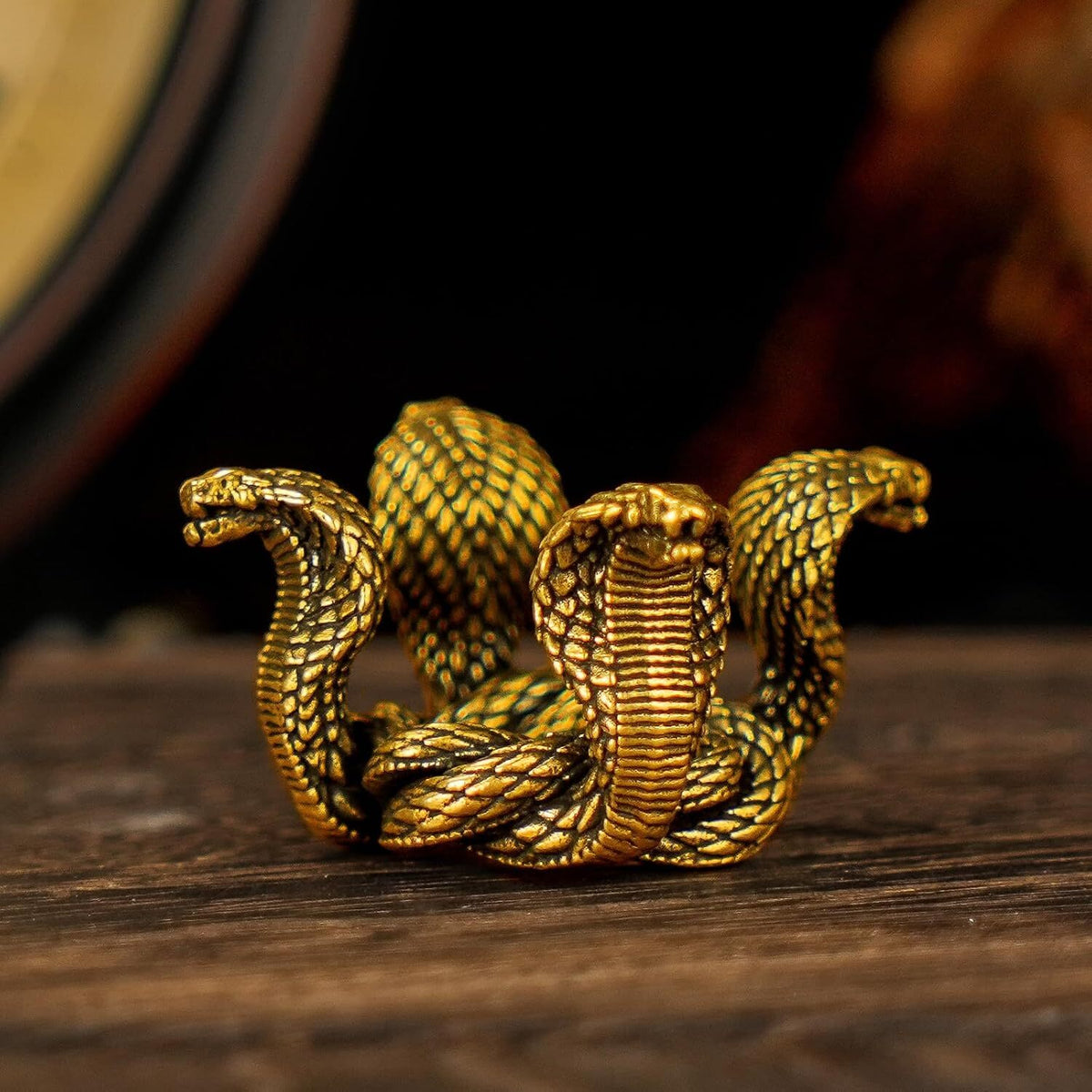 Solid Brass Mystical Four Snake Collectible