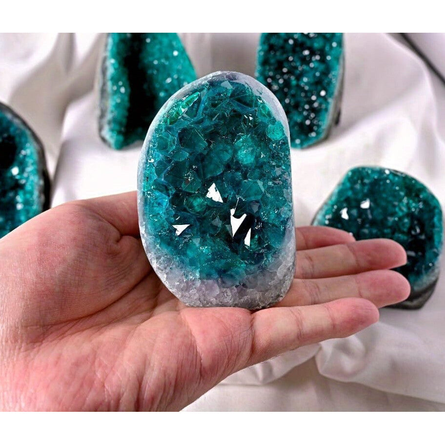 Blue Crystal Geode Mineral Cluster