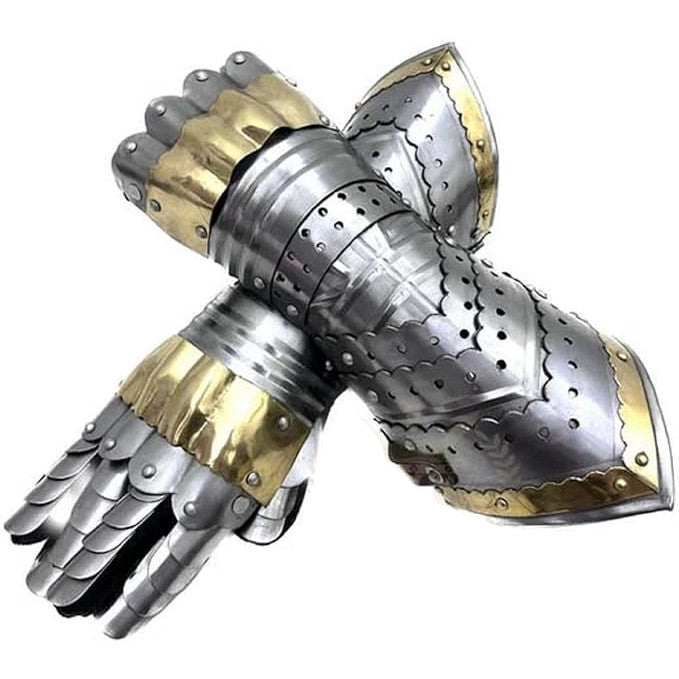 Handcrafted Medieval Brass Gauntlets