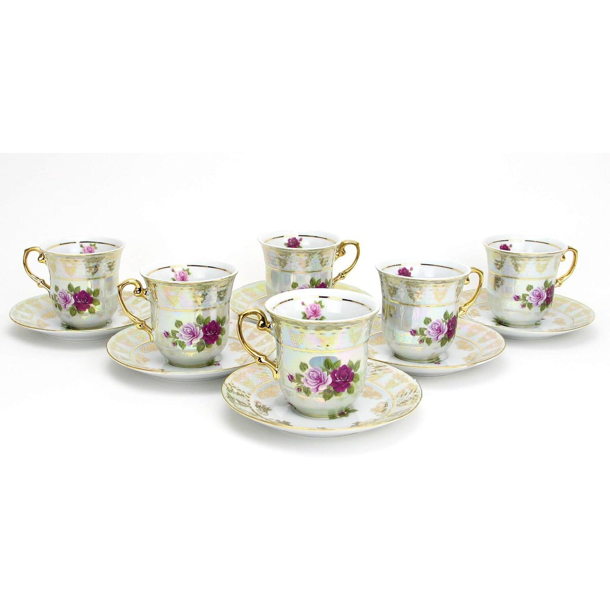 24K European Porcelain 17 Piece Tea and Coffee Set
