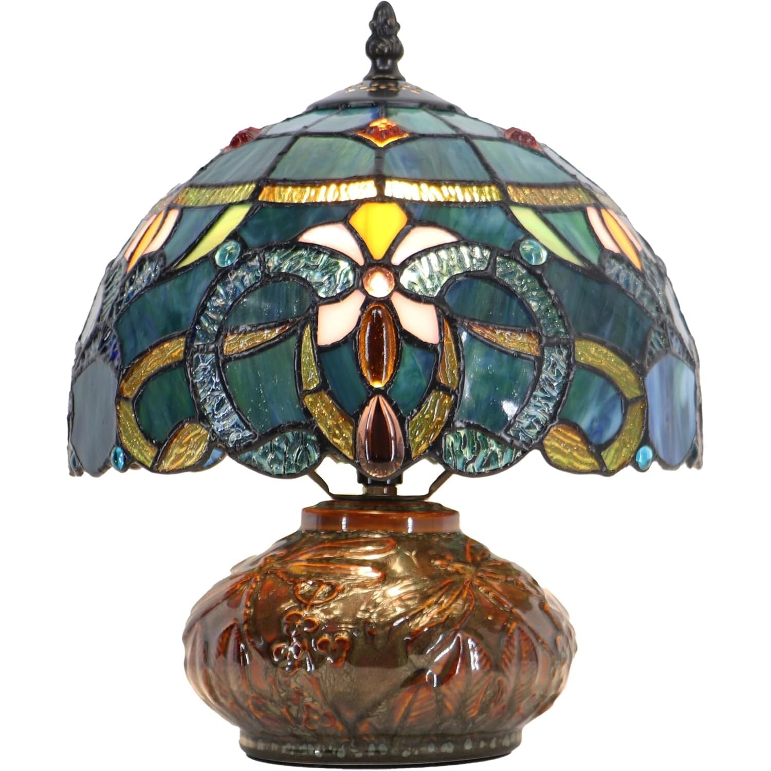 Mini Tiffany-Style Stained Glass Table Lamp