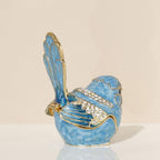 Hand-Painted Blue Bird Rhinestone Keepsake