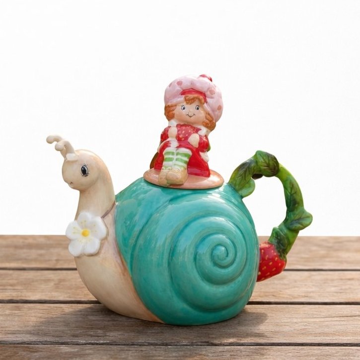Ceramic Snail Teapot Hand Painted Unique Teapot