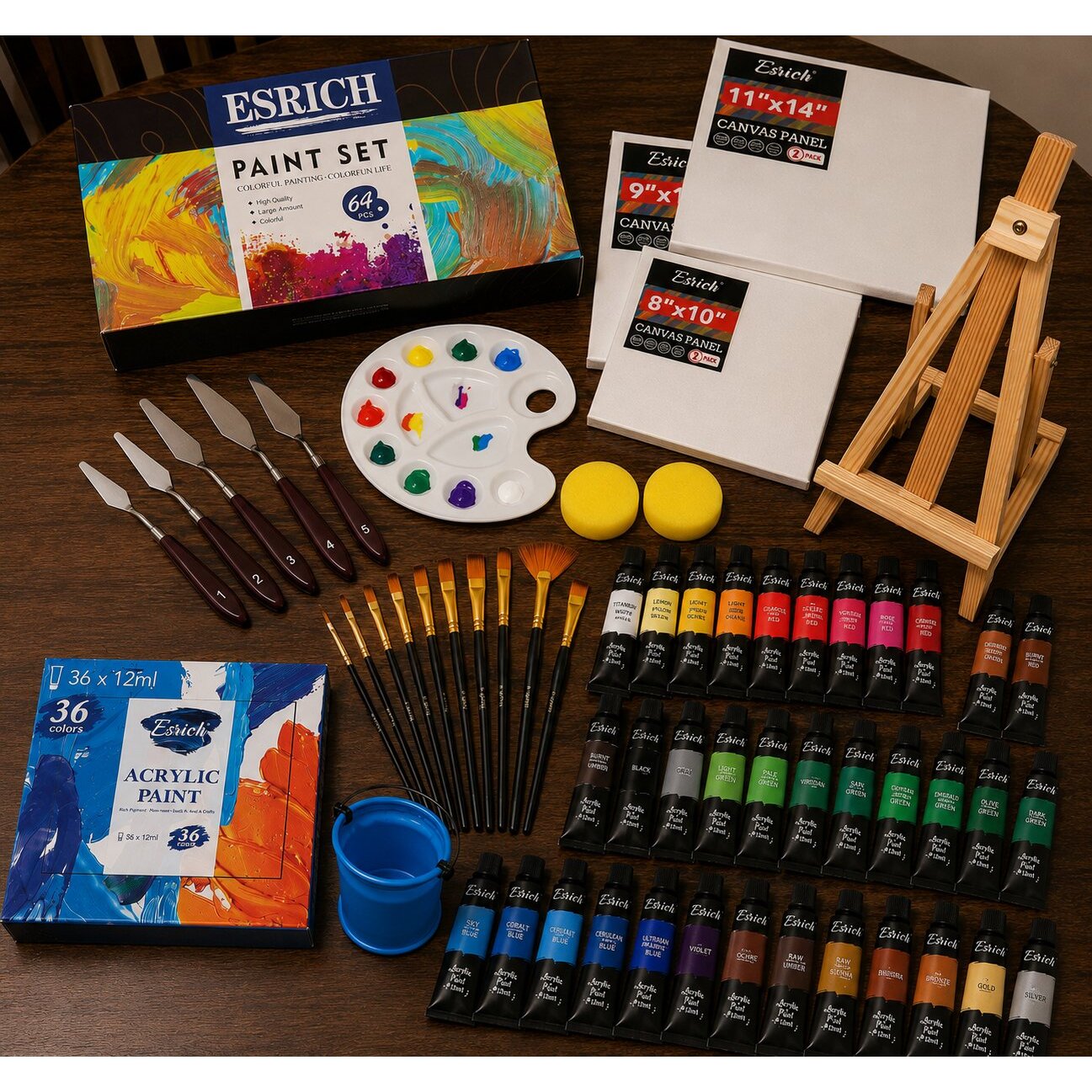 64 Piece Acrylic Paint Set