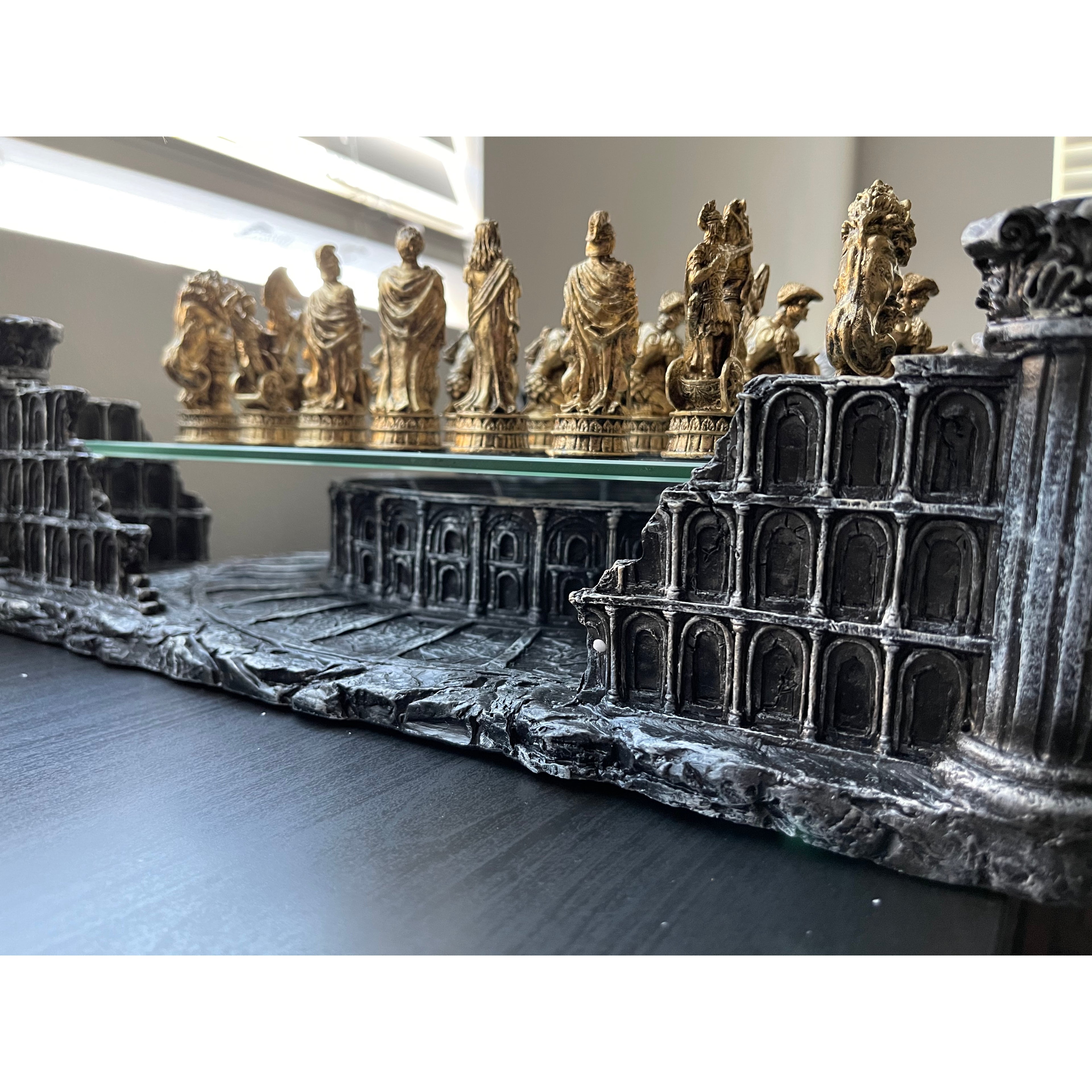 Roman Gladiators Coliseum Chess Set